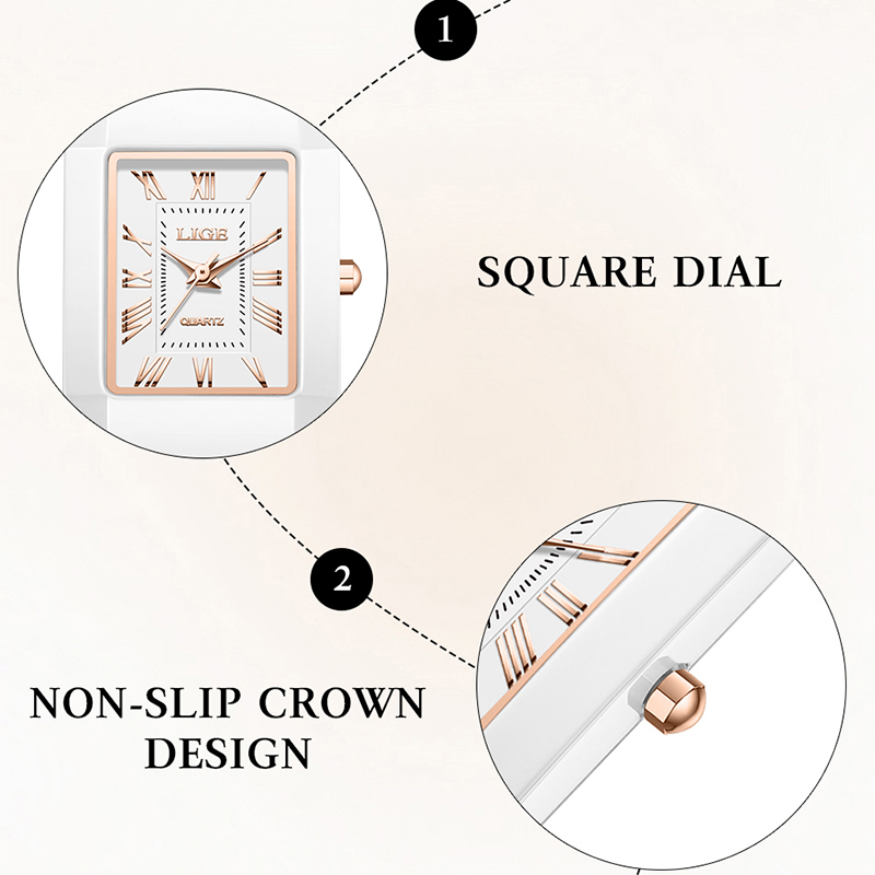 LIGE Watch Women's Wristwatch  - огляд і ціна Luxury Ceramic Watch