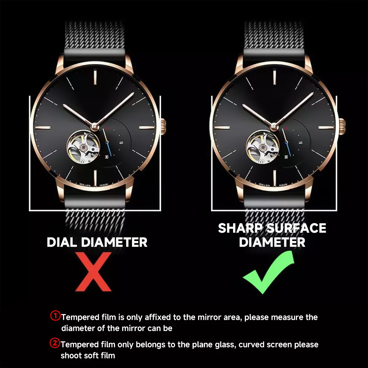 26-46mm Universal Tempered Gla - огляд і ціна Watch Crystal Replacement